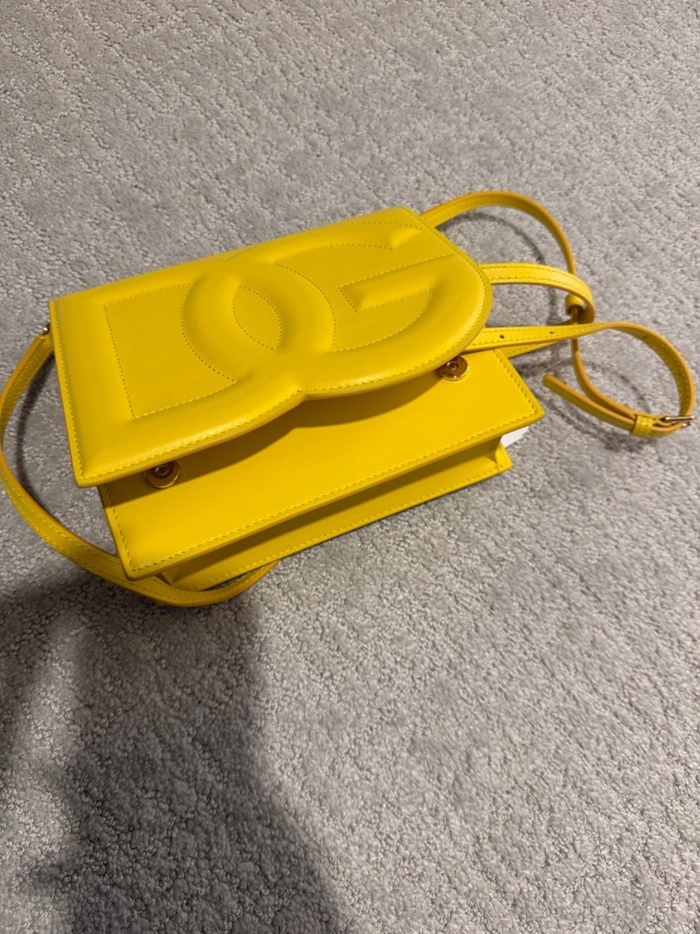 Dolce & Gabbana Embossed DG Yellow Leather Crossbody - Picture 5 of 6